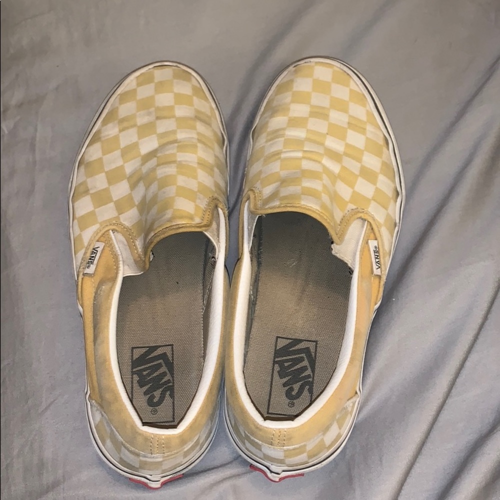 yellow checkered vanz